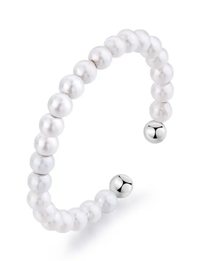 S'Agapõ Ocelový otevřený prsten s perličkami Wisdom SWI33