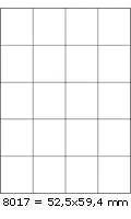 Samolepicí etikety 52,5 x 59,4 mm, 20 etiket, A4, 100 listů