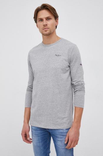 Tričko Pepe Jeans Original Basic 2 Long šedá barva, melanžové