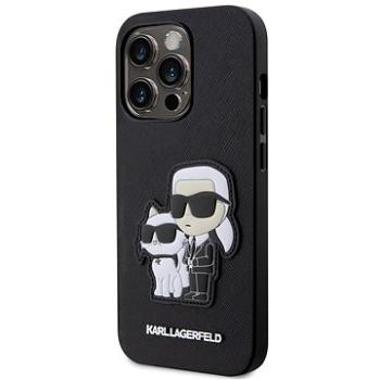 Karl Lagerfeld PU Saffiano Karl and Choupette NFT Zadní Kryt pro iPhone 13 Pro Black (KLHCP13LSANKCPK)