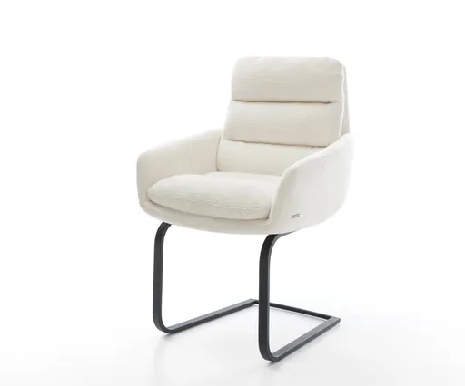 Jídelní židle Abelia-Flex s područkami bouclé měkký béžová