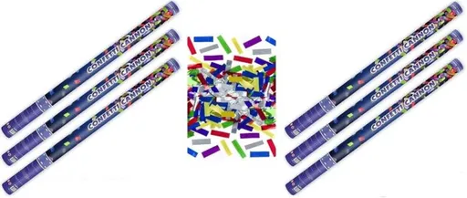 Konfety 80cm metalické barevné mix 6 ks - PARTYKONF