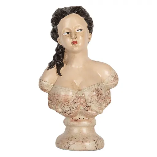 Béžová antik dekorace busta žena v šatech - 12*8*20 cm Clayre & Eef