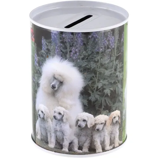 Pokladnička Zvířátka plechová Fena se štěňátky