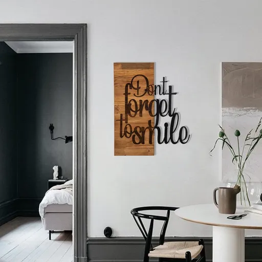 Dekorativní dřevěný doplněk na zeď Dont Forget To Smıle
