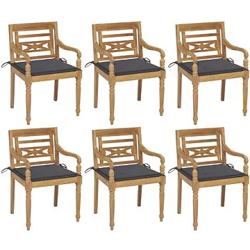 SHUMEE Židle zahradní BATAVIA s poduškami, teak 3073322 - 6ks v balení (3073322)