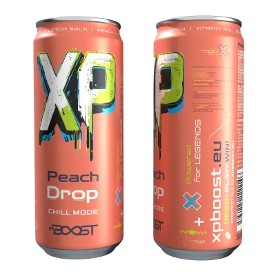 XP BOOST drink - dětský bylinný nápoj Peach drop 330ml