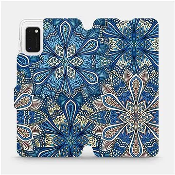 Flipové pouzdro na mobil Samsung Galaxy A41 - V108P Modré mandala květy (5903516173662)