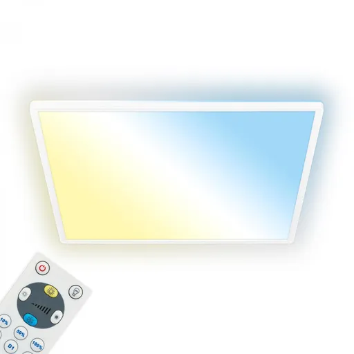 BRILONER LED stropní svítidlo, ploché, dálkový ovladač, přímé a nepřímé osvětlení, bílé 7541016