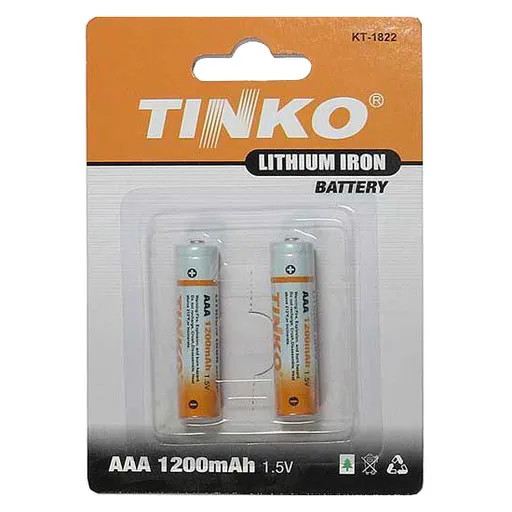 Baterie lithiová AAA R03 1,5V/1200mAh TINKO  2ks