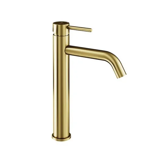 BESCO Vysoká stojánková umyvadlová baterie VEO I zlatá broušená barva BABUVIBZ