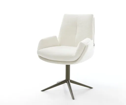 Jídelní židle Clea-Flex bouclé měkký béžová podnož kříž