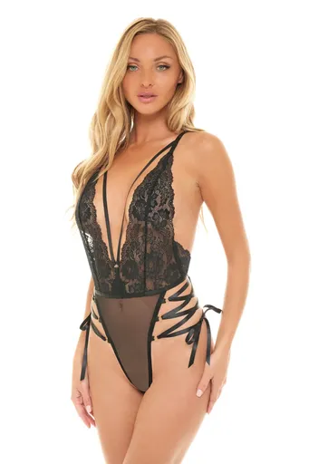 Černé krajkové body Sloane