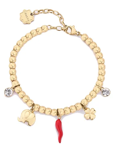 Brosway Kuličkový pozlacený náramek s přívěsky pro štěstí Chakra BHKB246