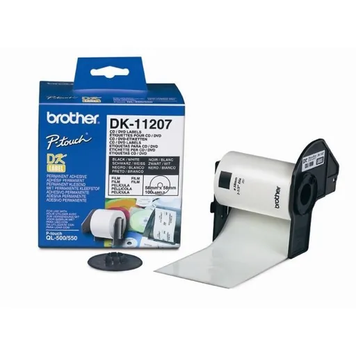 Brother DK-11207, 58mm, etikety na CD, role etiket, 100 etiket