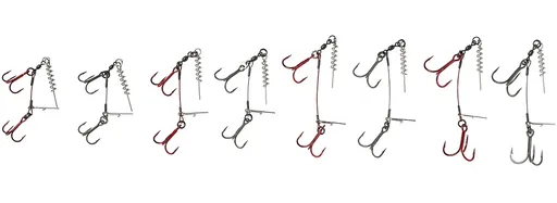 Savage gear návazec s trojháčky carbon49 corkscrew stinger 1-nosnost 23 kg /vel.háčku 1