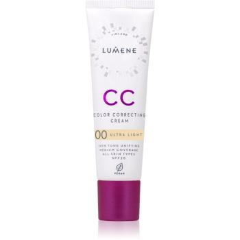 Lumene Color Correcting CC krém pro jednotný tón pleti SPF 20 odstín 00 Ultra Light 30 ml