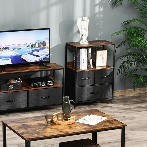 HOMCOM Komoda se 3 zásuvkami, černá