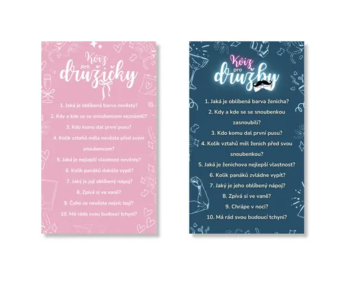 Personal Set kvízů pro družby a družičky