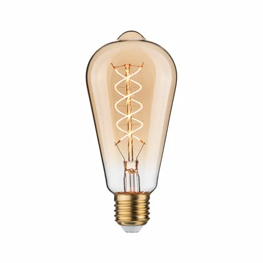 PAULMANN Rustic Shine Standard 230V LED žárovka E27 Filament S-Form 4,2W 1800K stmívatelné zlatá