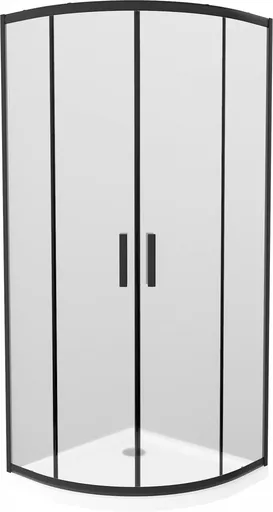 MEXEN/S Rio sprchový kout čtvrtkruh 90x90, dekor, černá + bílá vanička se sifonem 863-090-090-70-30-4110B