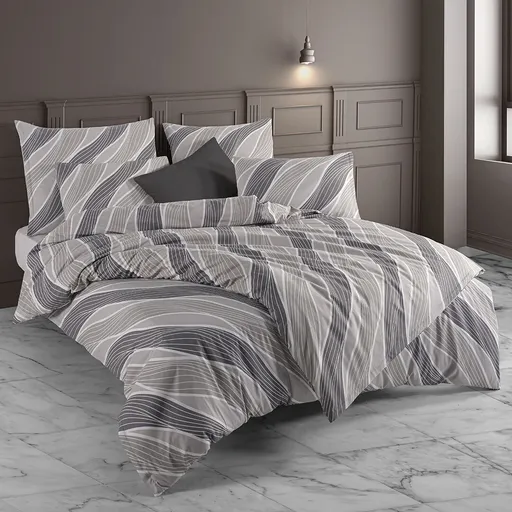 BedTex Bavlněné povlečení Talia šedá, 135 x 200 cm, 80 x 80 cm, 135 x 200 cm, 80 x 80 cm