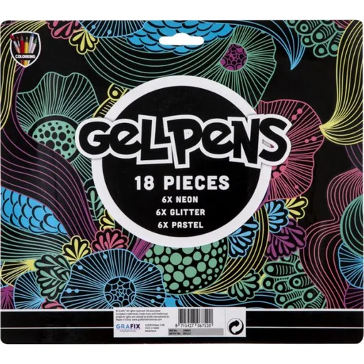 Gelová pera 18 ks neonové, třpytivé, pastelové