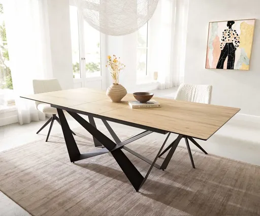 Jídelní stůl Edge 180-220x100 keramika Laminam® Sabbia v barvě