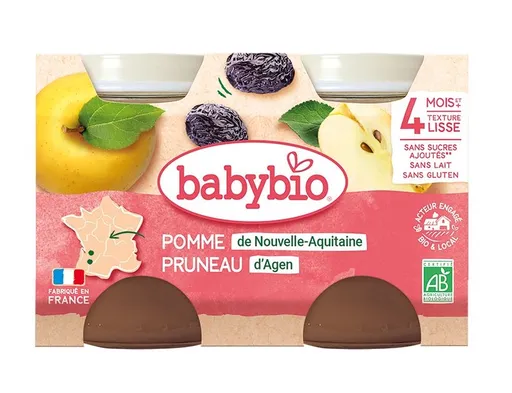 Babybio Jablko a švestka 2x130 g