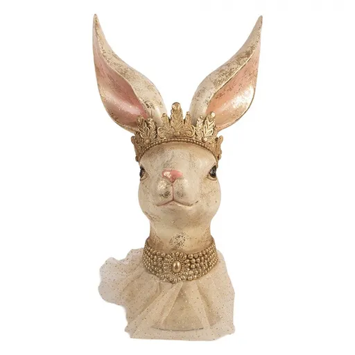 Béžová kovová dekorační váza s květy Margo - Ø 17*22 cm Clayre & Eef