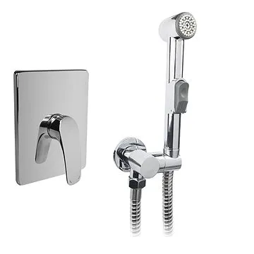 Mereo Podomítková baterie s bidetovou sprchou, Eve, Mbox, hranatý kryt, chrom