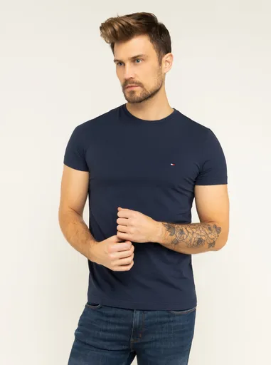 Tommy Hilfiger pánské tmavě modré tričko Stretch 0867896625 SM