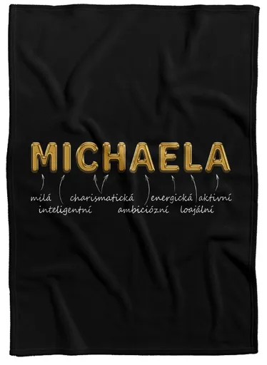 Deka Ženská jména – GOLD (Jméno: Michaela, Podšití beránkem: NE)