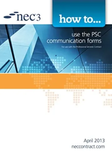 How to use the PSC communication forms - NEC