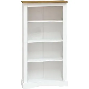 Shumee 4patrová knihovna mexická borovice Corona bílá 81 × 29 × 150 cm (282636)