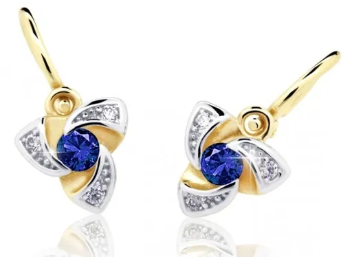 Cutie Jewellery Zlaté dětské náušnice C2203-10-X-1 modrá