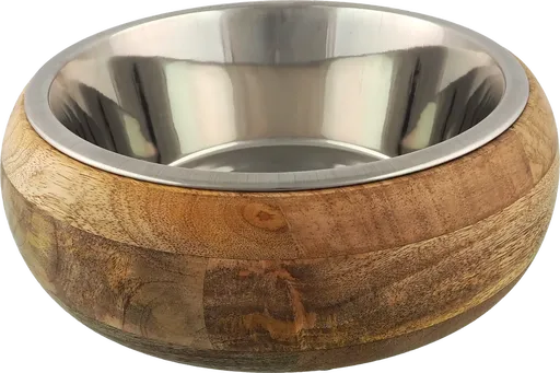 Miska Dog Fantasy nerez v dřevě zaoblená 400ml