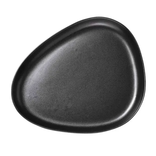 Servírovací talíř CURVE 35 cm, černá, kamenina, LIND DNA