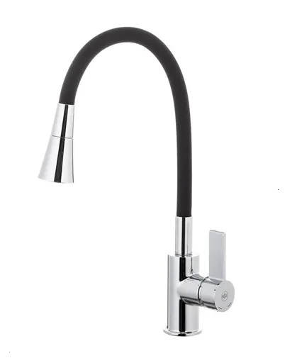 KFA Dřezová baterie RUMBA DUO s elastickým výtokem černá/chrom 6553-925-00