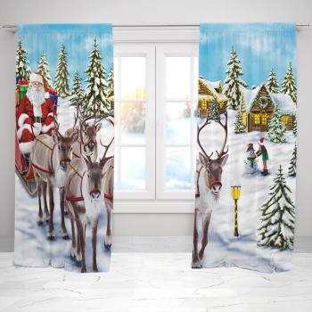 Závesy Santa a soby (Rozmer: 140x250, Materiál: Interlock)