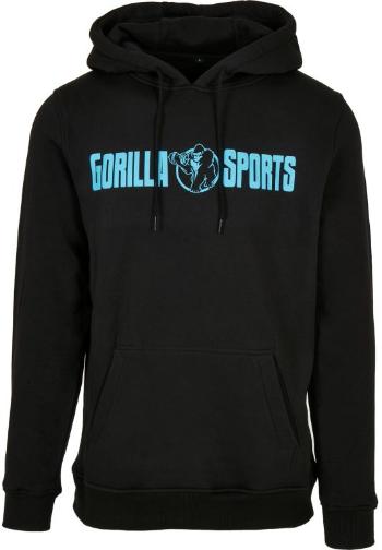 Gorilla Sports Mikina s kapucí, černá/neonově tyrkysová, M