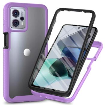 DUAL Obojstranný kryt s fóliou Motorola Moto G13 / G23 fialový