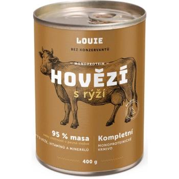 LOUIE HOVĚZÍ S RÝŽÍ 400 G Psí konzerva, hnědá, velikost