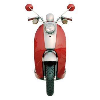 Nástěnná kovová cedule Scooter Red - 27*1*50 cm 6Y5042