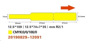 Niimbot štítky na kabely RXL A2K18638301, 12,5x109mm 65ks Yellow pro D11 a D110