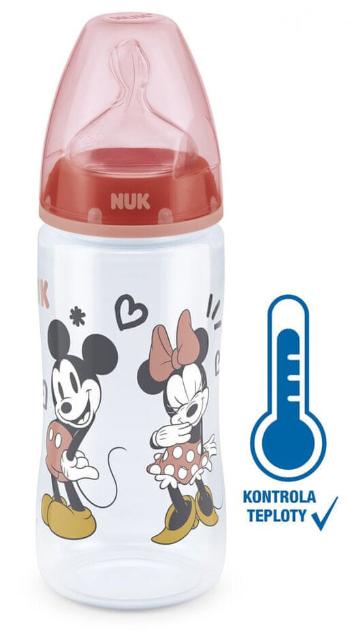 NUK FC+ láhev Mickey s kontrolou teploty, 300 ml - červená