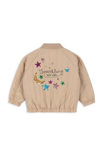 Detská bunda bomber Konges Sløjd JUNO SEQUIN BOMBER JACKET béžová farba, KS101250