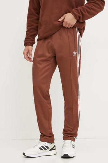 Tepláky adidas Originals Beckenbauer Track Pants hnědá barva, s aplikací, IY9877