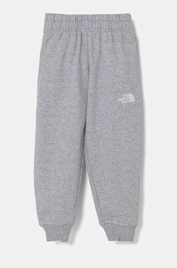 Dětské tepláky The North Face ESSENTIAL OVERSIZED JOGGERS šedá barva, melanžové, NF0A89HUDYX1