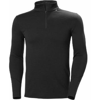 Helly Hansen LIFA MERINO MIDWEIGHT 1/2 ZIP Pánské Merino triko, černá, velikost